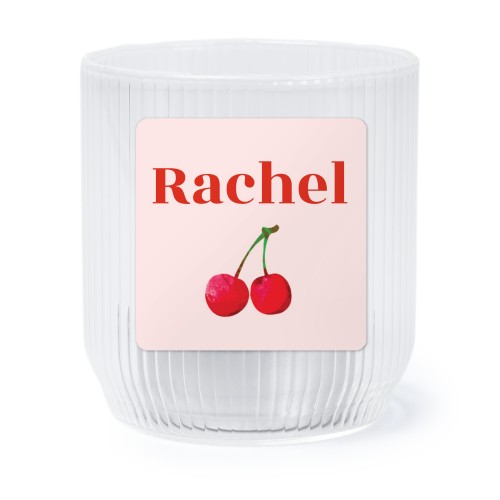 Personalised Clear Glass Tealight Holder with Square Stickers – Set of 6