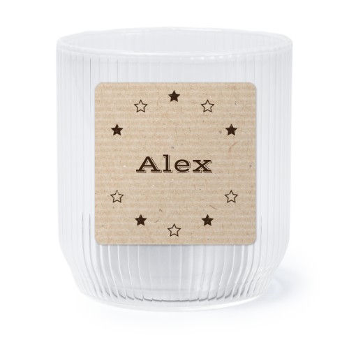 Photophore en verre transparent avec autocollant carré - Lot de 6