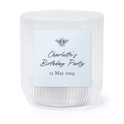 Windlichter transparent mit Aufkleber Quadratisch- 6 Stk. 