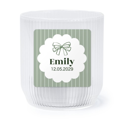 Personalised Clear Glass Tealight Holder with Square Stickers – Set of 6 Personalised Clear Glass Tealight Holder with Square Stickers – Set of 6