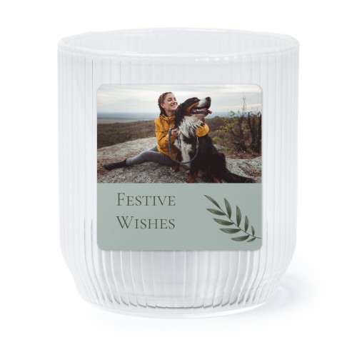 Personalised Clear Glass Tealight Holder with Square Stickers – Set of 6