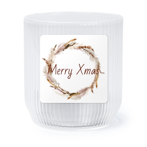 Personalised Clear Glass Tealight Holder with Square Stickers – Set of 6