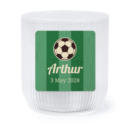 Personalised Clear Glass Tealight Holder with Square Stickers – Set of 6