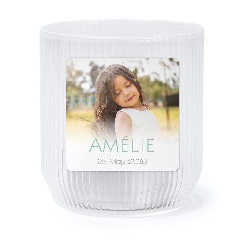 Theelichthouder doorzichtig met vierkante sticker - set van 6 Theelichthouder doorzichtig met vierkante sticker - set van 6