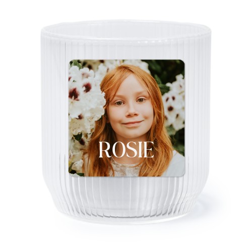 Theelichthouder doorzichtig met vierkante sticker - set van 6 Theelichthouder doorzichtig met vierkante sticker - set van 6