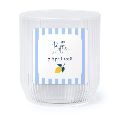 Personalised Clear Glass Tealight Holder with Square Stickers – Set of 6