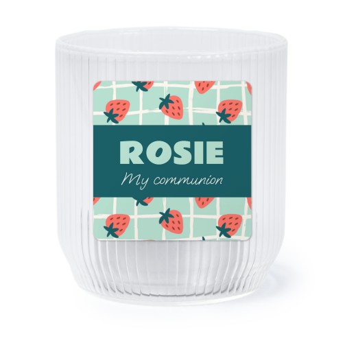 Personalised Clear Glass Tealight Holder with Square Stickers – Set of 6