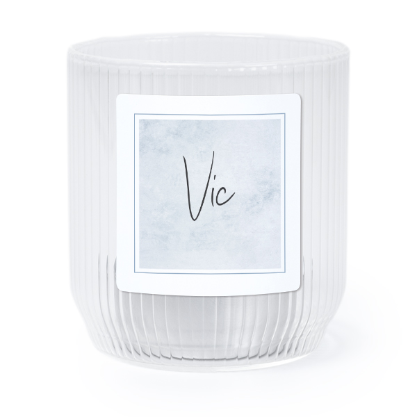Photophore en verre transparent avec autocollant carré - Lot de 6 Photophore en verre transparent avec autocollant carré - Lot de 6