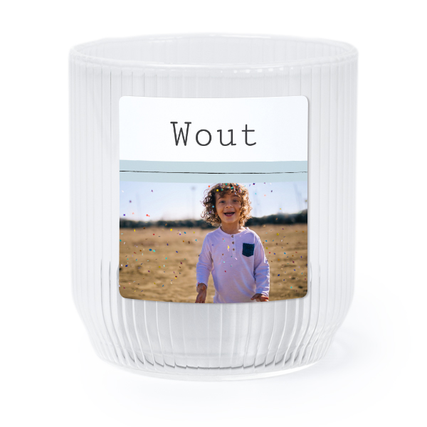 Photophore en verre transparent avec autocollant carré - Lot de 6 Photophore en verre transparent avec autocollant carré - Lot de 6
