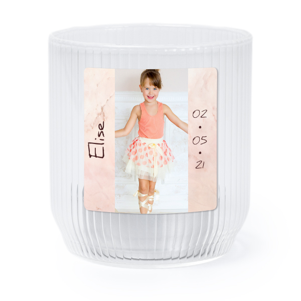 Photophore en verre transparent avec autocollant carré - Lot de 6 Photophore en verre transparent avec autocollant carré - Lot de 6
