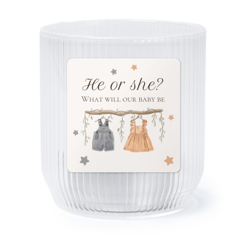 Personalised Clear Glass Tealight Holder with Square Stickers – Set of 6
