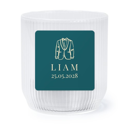 Värmeljushållare i glas med fyrkantiga klistermärken - 6 st