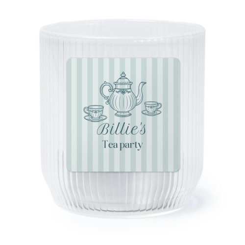 Lysholder i glass med firkantede klistermerker - 6 stk