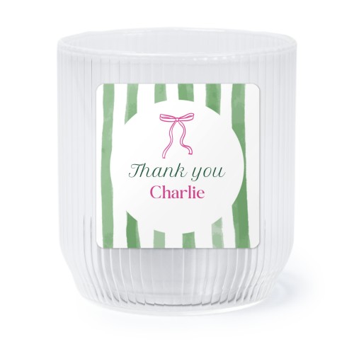 Theelichthouder doorzichtig met vierkante sticker - set van 6