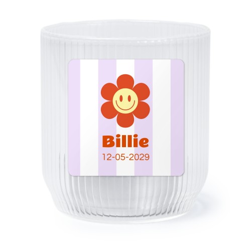 Waxinelichthouder doorzichtig met vierkante sticker - set van 6