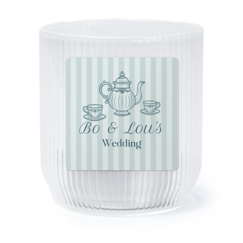 Värmeljushållare i glas med fyrkantiga klistermärken - 6 st