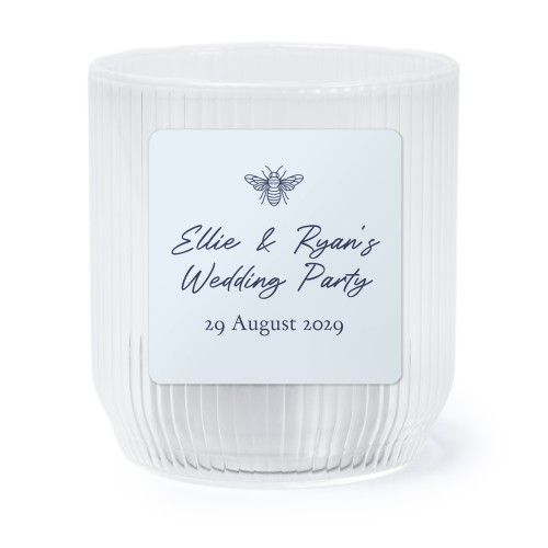 Lysholder i glass med firkantede klistermerker - 6 stk