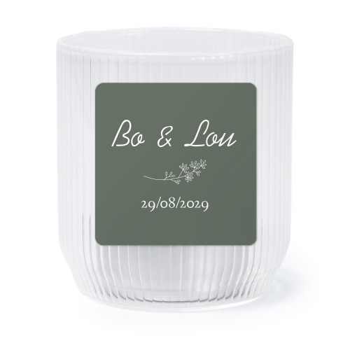 Personalised Clear Glass Tealight Holder with Square Stickers – Set of 6