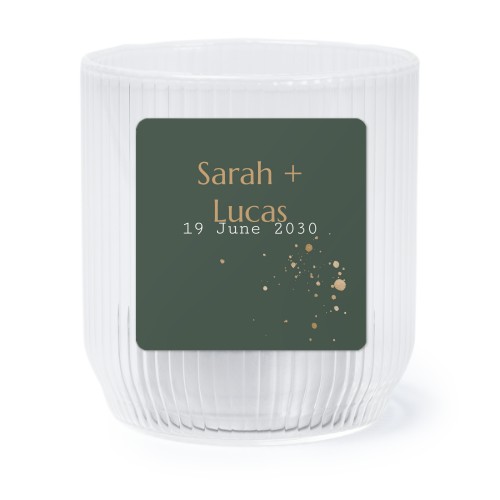 "Fyrfadsholder i glas med firkantede klistermærker – 6 stk