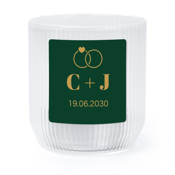Windlichter transparent mit Aufkleber Quadratisch- 6 Stk. 