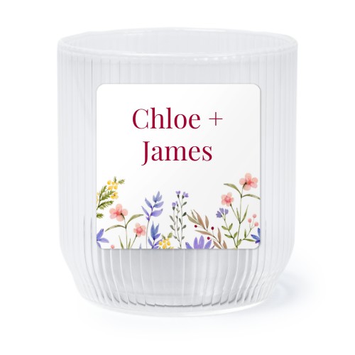 Personalised Clear Glass Tealight Holder with Square Stickers – Set of 6