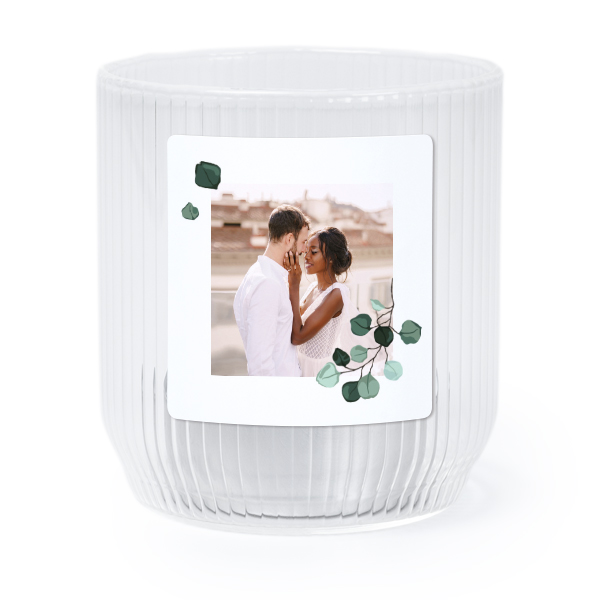 Windlichter transparent mit Aufkleber Quadratisch- 6 Stk. 