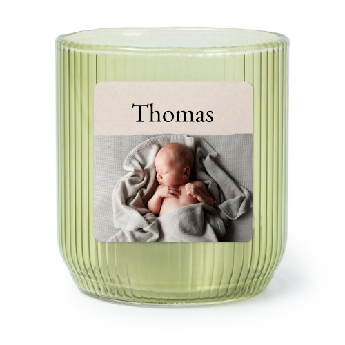 Waxinelichthouder groen met vierkante sticker - set van 6