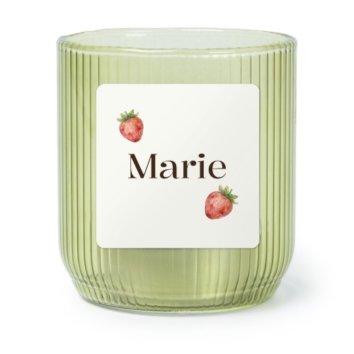 Theelichthouder groen met vierkante sticker - set van 6