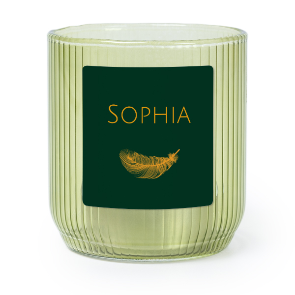 Värmeljushållare i grönt glas med fyrkantiga klistermärken - 6 st