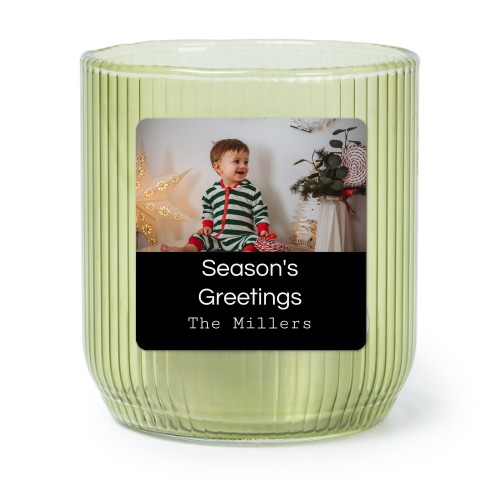 Värmeljushållare i grönt glas med fyrkantiga klistermärken - 6 st