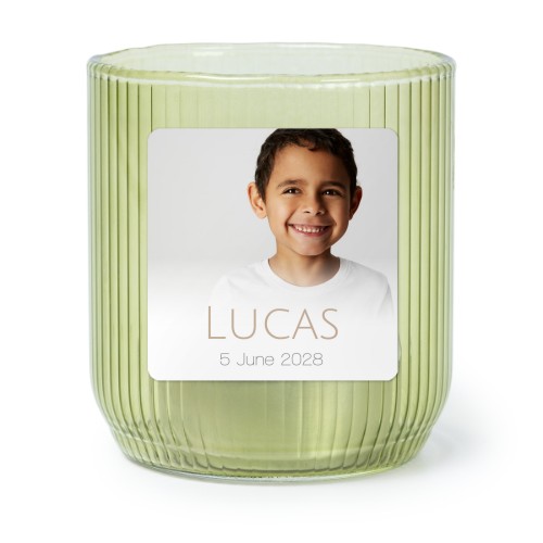 Theelichthouder groen met vierkante sticker - set van 6