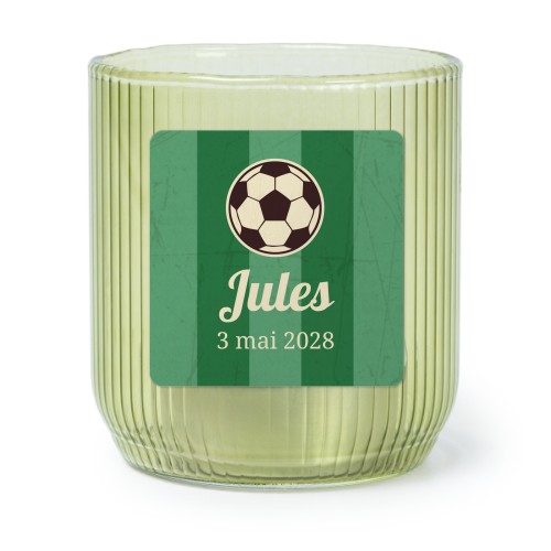 Photophore en verre vert avec autocollant carré - Lot de 6