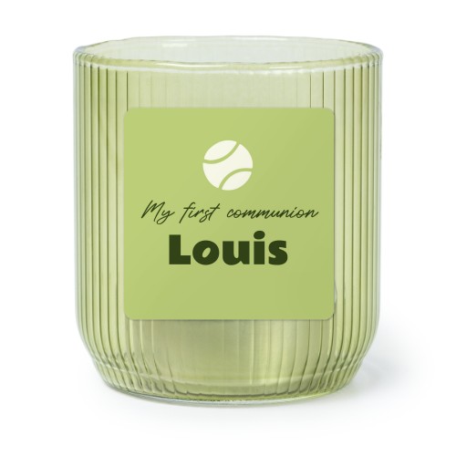 Lysholder i glass grønn med firkantede klistermerker - 6 stk