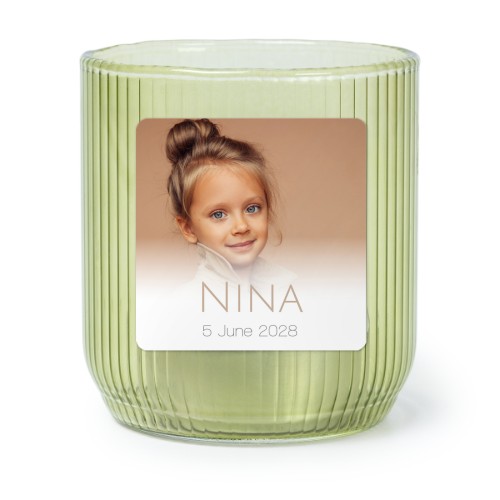 Theelichthouder groen met vierkante sticker - set van 6