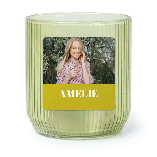 Kynttilälyhty vihreästä lasista neliskulmaisilla tarroilla – 6 kpl