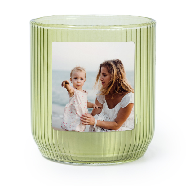 Personalised Green Glass Tealight Holder with Square Stickers – Set of 6 Personalised Green Glass Tealight Holder with Square Stickers – Set of 6