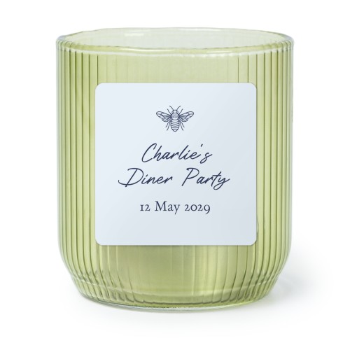 Photophore en verre vert avec autocollant carré - Lot de 6 Photophore en verre vert avec autocollant carré - Lot de 6