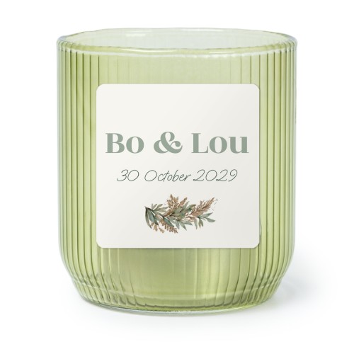 Windlichter grün mit Aufkleber Quadratisch - 6 Stk. Windlichter grün mit Aufkleber Quadratisch - 6 Stk.