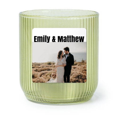 Värmeljushållare i grönt glas med fyrkantiga klistermärken - 6 st