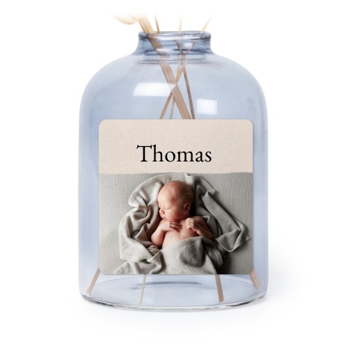 SmĂ„ blĂ„ vaser med fyrkantiga klistermĂ€rken â 6 st SmĂ„ blĂ„ vaser med fyrkantiga klistermĂ€rken â 6 st