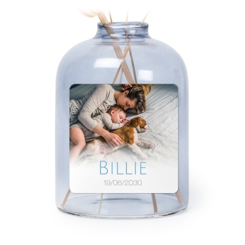 SmÄ vaser blÄ med firkantede klistermerker - 6 stk SmÄ vaser blÄ med firkantede klistermerker - 6 stk