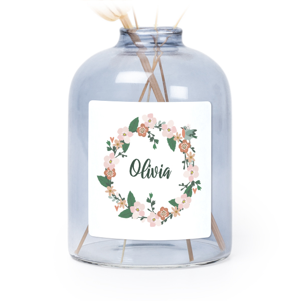 Små blå vaser med fyrkantiga klistermärken – 6 st