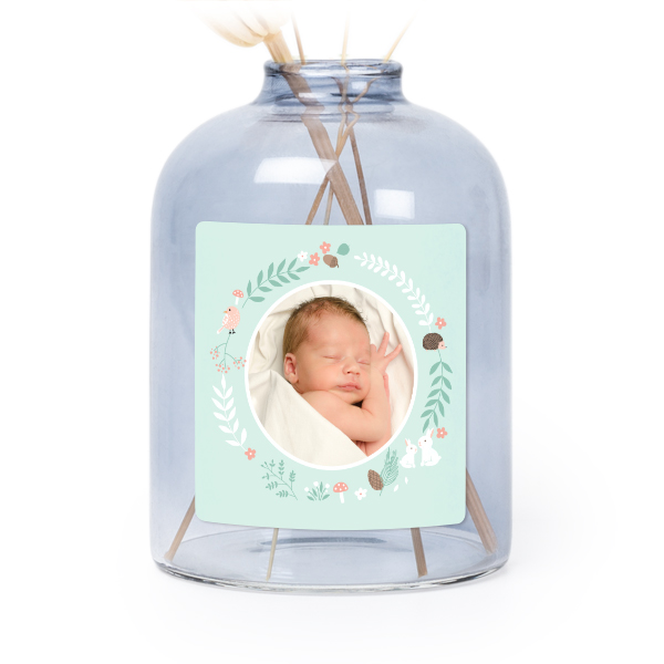 Små blå vaser med fyrkantiga klistermärken – 6 st