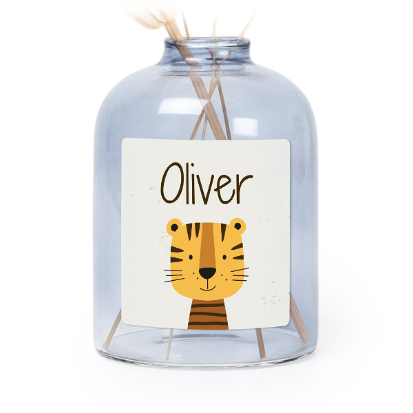 Små blå vaser med fyrkantiga klistermärken – 6 st