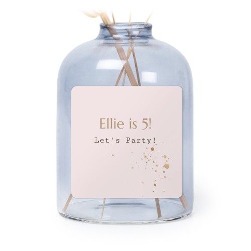 Små blå vaser med firkantede klistermærker – 6 stk