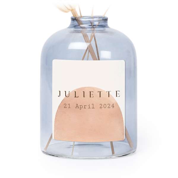 Petit vase verre bleu avec autocollant carré - Lot de 6 Petit vase verre bleu avec autocollant carré - Lot de 6