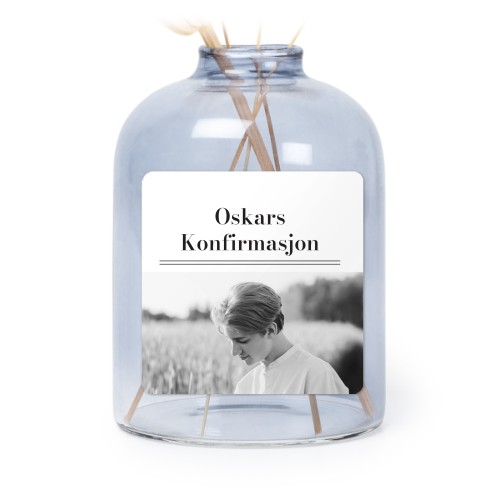 Små vaser blå med  firkantede klistermerker - 6 stk