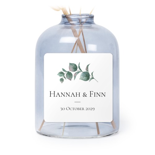 Små vaser blå med  firkantede klistermerker - 6 stk