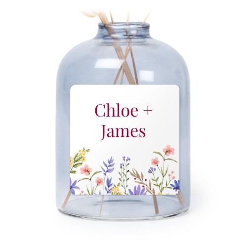 Pienet siniset maljakot neliskulmaisilla tarroilla – 6 kpl