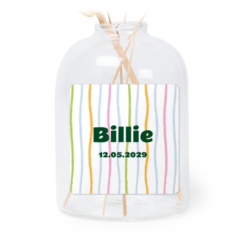 Glazen vaasjes doorzichtig met vierkante sticker - set van 6